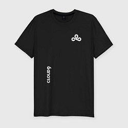 Мужская slim-футболка Cloud9 - white logo