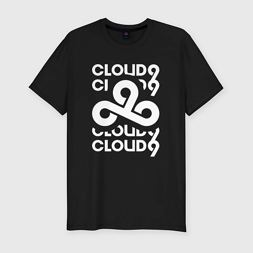 Мужская slim-футболка Cloud9 - in logo / Черный – фото 1