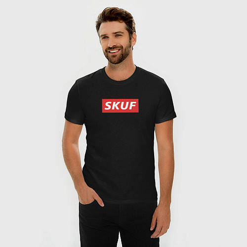 Мужская slim-футболка Skuf - trend / Черный – фото 3
