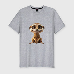 Футболка slim-fit Сурикат в стойке, цвет: меланж