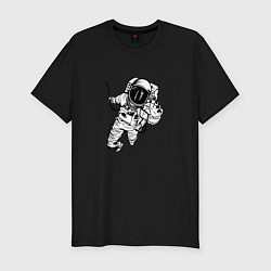 Футболка slim-fit Alone astronaut, цвет: черный