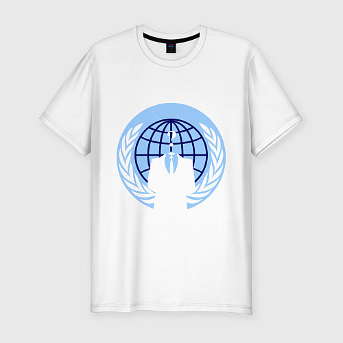 Мужская slim-футболка Anonymous / Белый – фото 1