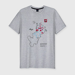 Футболка slim-fit Карта туристических мест Москвы, цвет: меланж