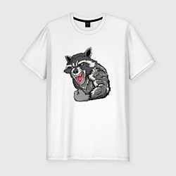 Футболка slim-fit Raccoon, цвет: белый