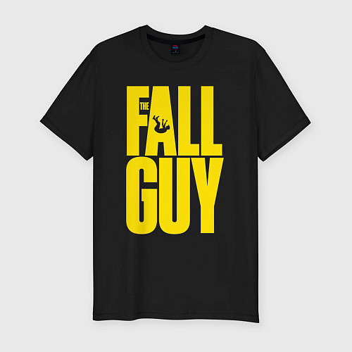 Мужская slim-футболка The fall guy logo / Черный – фото 1