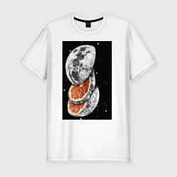 Мужская slim-футболка Планета из фруктов