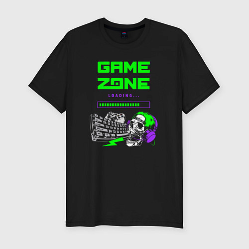 Мужская slim-футболка Game zone loading / Черный – фото 1