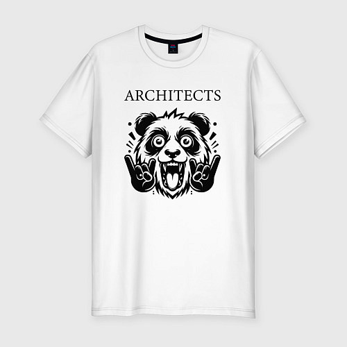 Мужская slim-футболка Architects - rock panda / Белый – фото 1