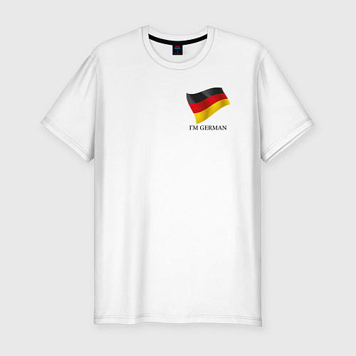 Мужская slim-футболка Im German - motto / Белый – фото 1