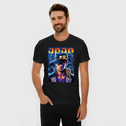 Футболка slim-fit Jojo - Jotaro Kujo ai art, цвет: черный — фото 2