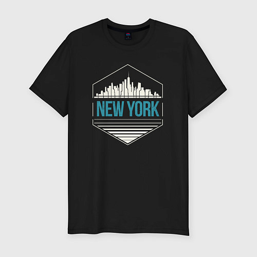 Мужская slim-футболка Мой Нью-Йорк / Черный – фото 1