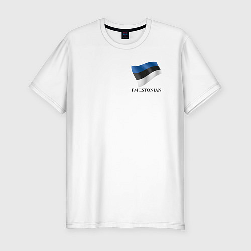 Мужская slim-футболка Im Estonian - motto / Белый – фото 1