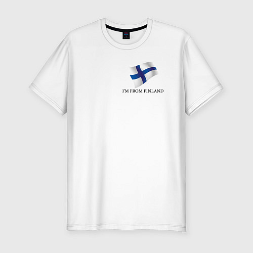 Мужская slim-футболка Im from Finland - motto / Белый – фото 1