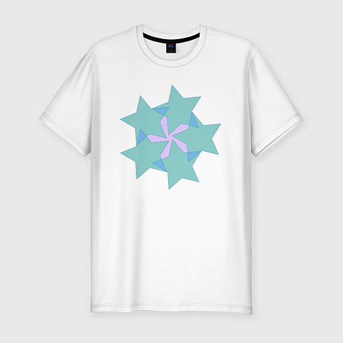 Мужская slim-футболка Совмещенные звезды / Белый – фото 1