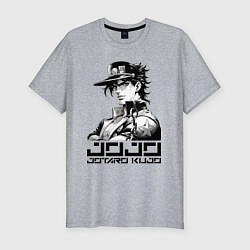 Футболка slim-fit Jotaro Kujo - jojo ai art, цвет: меланж