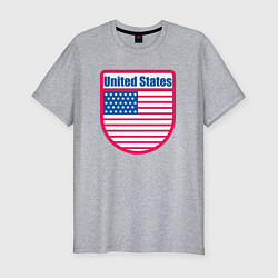 Футболка slim-fit United States, цвет: меланж