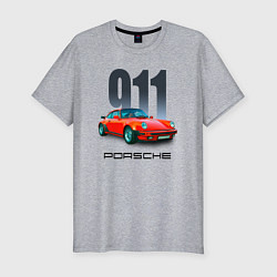 Футболка slim-fit Porsche 911 спортивный немецкий автомобиль, цвет: меланж