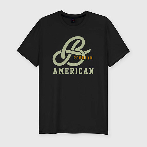 Мужская slim-футболка Brooklyn american / Черный – фото 1