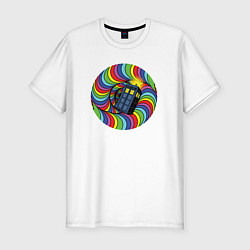 Мужская slim-футболка Tardis colors
