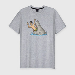 Мужская slim-футболка Остерегайся акул