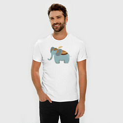 Футболка slim-fit Cute elephant, цвет: белый — фото 2