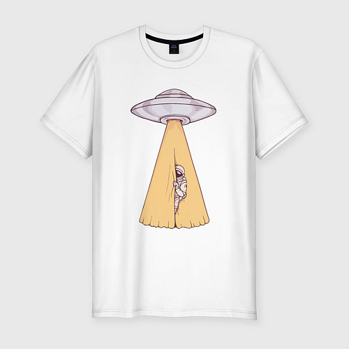 Мужская slim-футболка Космос за занавесом / Белый – фото 1