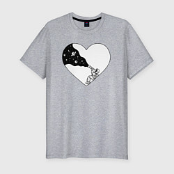 Футболка slim-fit Любовь к космосу, цвет: меланж