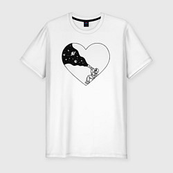 Мужская slim-футболка Любовь к космосу