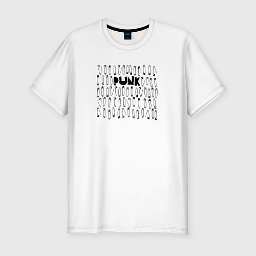 Мужская slim-футболка Панк и булавки / Белый – фото 1