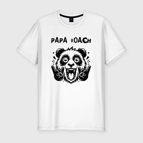 Мужская slim-футболка Papa Roach - rock panda / Белый – фото 1