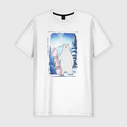 Мужская slim-футболка Медвежий сноуборд
