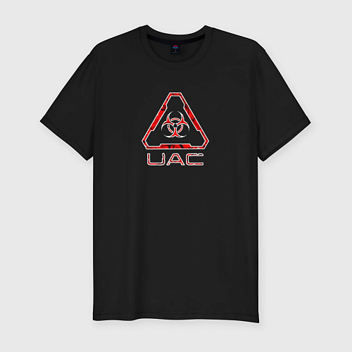 Мужская slim-футболка UAC красный повреждённый / Черный – фото 1