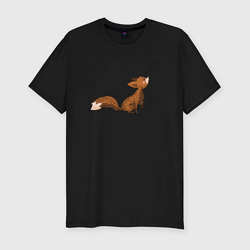 Мужская slim-футболка Music fox / Черный – фото 1