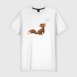 Футболка slim-fit Music fox, цвет: белый