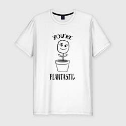 Футболка slim-fit YOURE PLANTASTIC, цвет: белый