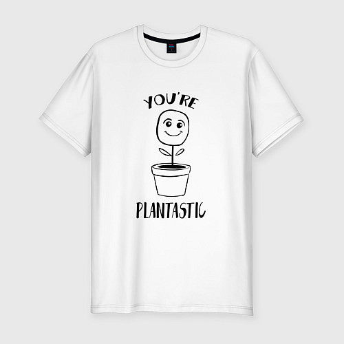 Мужская slim-футболка YOURE PLANTASTIC / Белый – фото 1