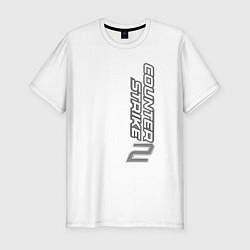 Мужская slim-футболка Вертикальная надпись Counter-Strike 2 black