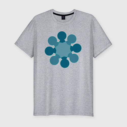 Мужская slim-футболка Фигура из кругов / Меланж – фото 1