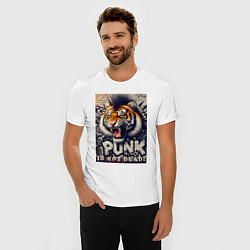 Футболка slim-fit Cool tiger - punks not dead, цвет: белый — фото 2