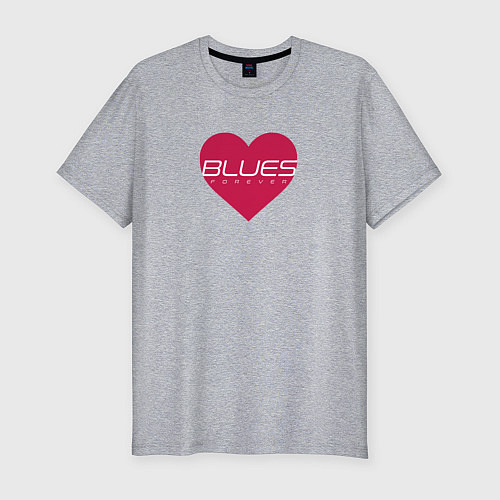 Мужская slim-футболка Блюз любовь навсегда / Меланж – фото 1