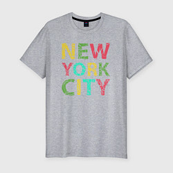 Футболка slim-fit New York city colors, цвет: меланж