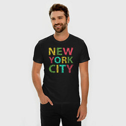 Футболка slim-fit New York city colors, цвет: черный — фото 2