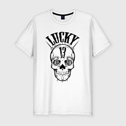 Футболка slim-fit Lucky skull, цвет: белый