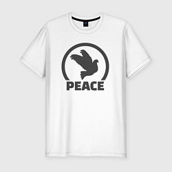 Футболка slim-fit Peace bird, цвет: белый