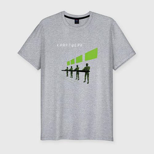 Мужская slim-футболка Kraftwerk - Robots scene / Меланж – фото 1