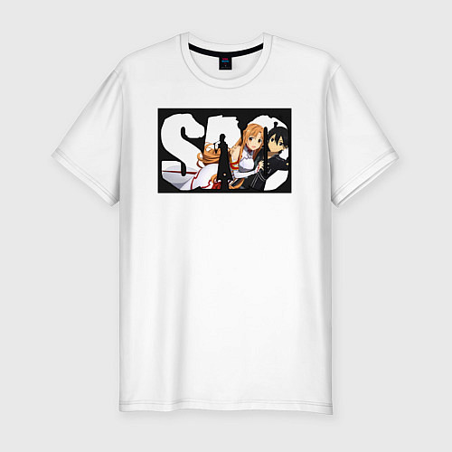 Мужская slim-футболка Кадзуто Киригая Игрок-одиночка / Белый – фото 1