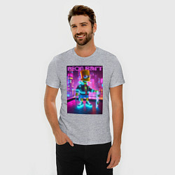 Футболка slim-fit Neon Bart - with skateboard ai art fantasy, цвет: меланж — фото 2