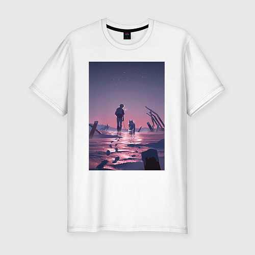 Мужская slim-футболка Для тебя Бессмертный Фуши / Белый – фото 1