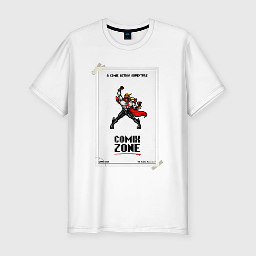 Мужская slim-футболка Comix zone - power / Белый – фото 1