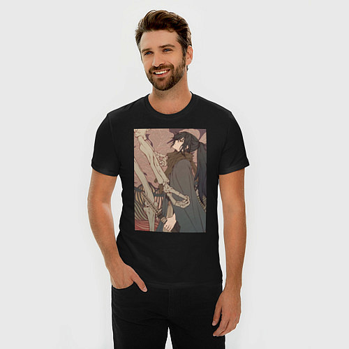 Мужская slim-футболка Усянь Вэй с катаной / Черный – фото 3